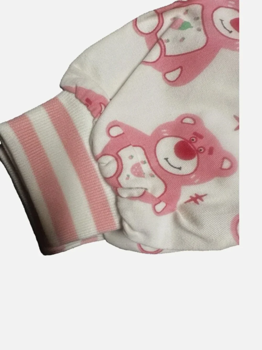 Children's long sleeved jumpsuit with strawberry bear print